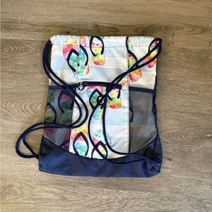 Colorful Flip-Flop Print Drawstring Bag